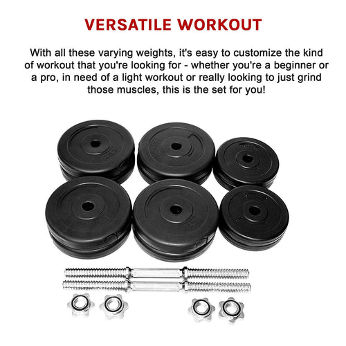 30KG Adjustable Dumbbell Set – Compact Weights for Strength Training