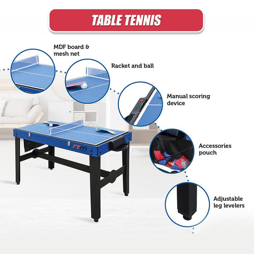 4FT 12-in-1 Games Table Foosball Hockey Pool Table Tennis