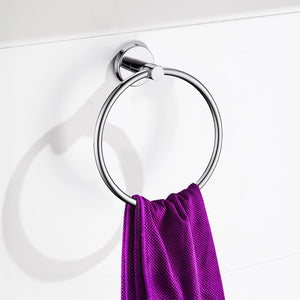 Classic Chrome Towel Bar Rail Ring Bathroom 