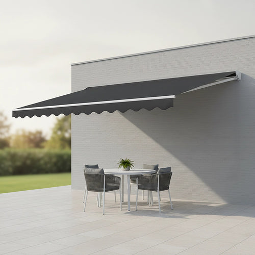 Automatic Retractable Awning 5x2.5m - Grey Outdoor Wall Sunshade