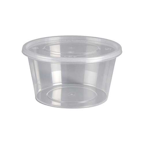 450mL Food Containers with Lids 500 Pack | BPA Free Round Takeaway Tubs