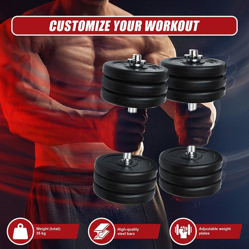 35KG Dumbbell Adjustable Weight Set 