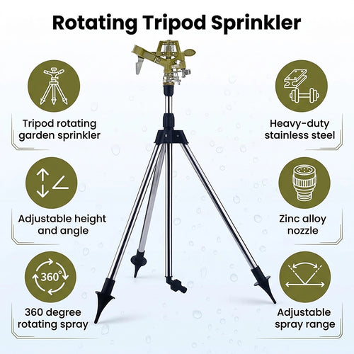 Tripod Rotating Sprinkler Automatic Irrigation for Garden Watering