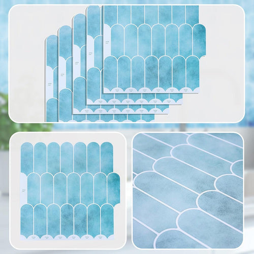 5pcs 3D Wall Stickers Self-adhesive Wallpaper Creative 3D Wallpaper Resistant High Temperature DIY Kitchen Waterproof Wallpaper For Bathroom