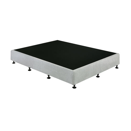 Queen Slatted Ensemble Bed Base - Grey Linen Breathable Cover