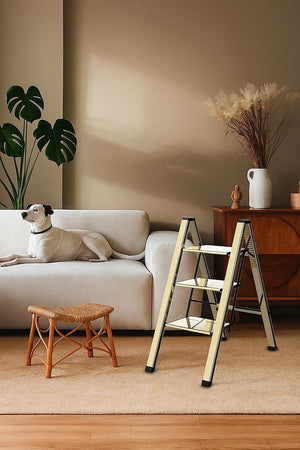 3 Step Ladder Foldable Lightweight – Anti-Slip Safety Stool for Home & Office