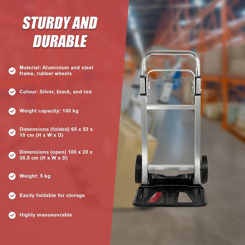 100kg Trolley Folding Hand Truck Sack Barrow