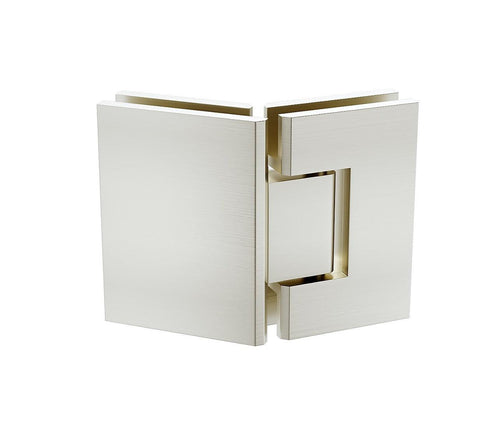 100cm Frameless Diamond Shower Screen with Channels and SS Hinges - Nickel