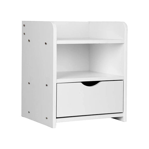 White Bedside Table with Drawer
