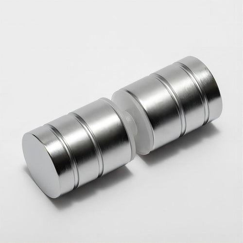 100x100cm Corner Frameless Shower Screen with Nickel Brackets and SS Hinges, Round Knob Handle