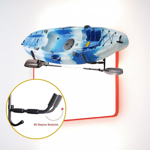 Kayak Canoe Wall-Mounted Rack Storage Brackets Swivel Sports Design 