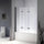 3 Fold Black Folding Bath Shower Screen Door Panel - 130 x 140cm