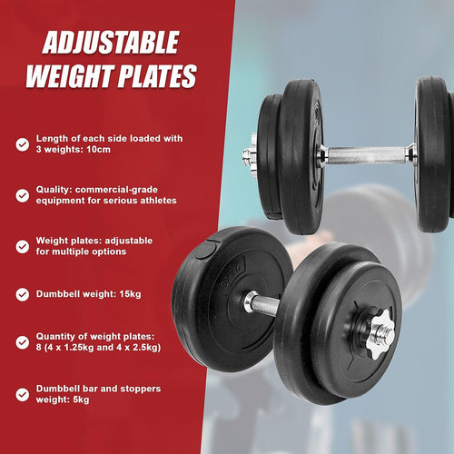 20KG Dumbbell Adjustable Weight Set 