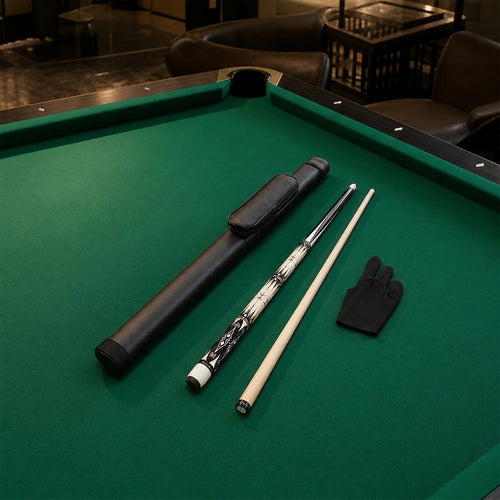 57in 2-Piece Wood Pool Cue Stick 19oz with Carry Bag
