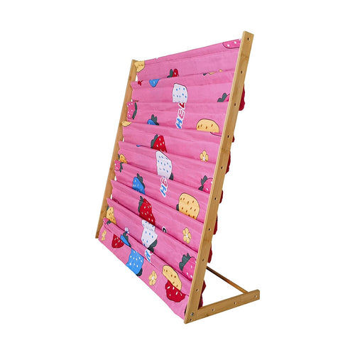 Children’s Book Display Rack – 8-Tier Bamboo Kids Bookshelf