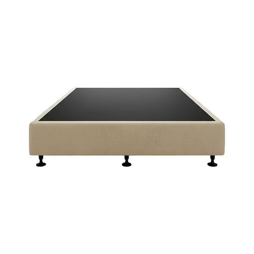 King Single Slatted Ensemble Bed Base - Sand Linen Breathable Cover
