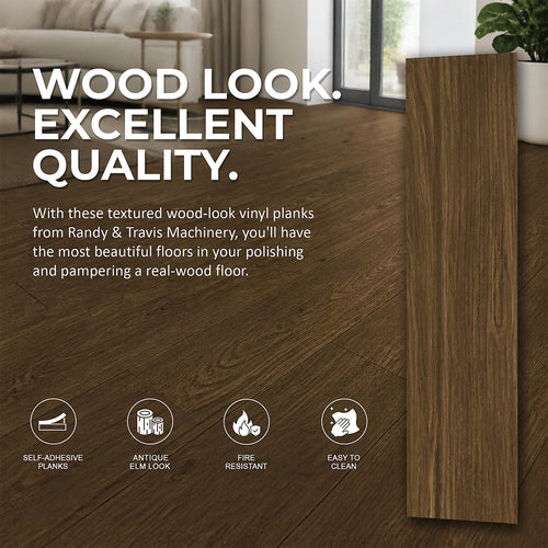 Self Adhesive Vinyl Floor Tiles Peel & Stick Flooring Antique Elm 16 Pack 2.3m²
