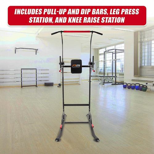 Power Tower Chin Up Bar Push Pull Up Knee Raise Weight Bench Gym Station