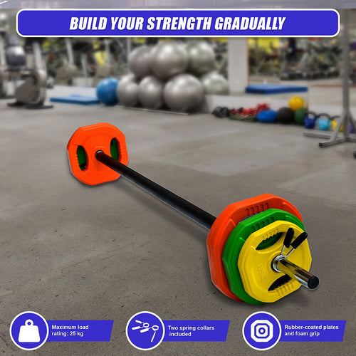 20kg Standard Rubber Coated Barbell Weight Bar for Home Gym Strength Training