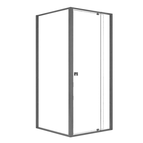 Semi-Frameless Shower Screen – Gunmetal, Front: (82~90)x195cm, Side: (77~80)x195cm