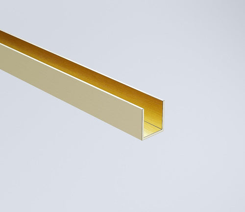 110x110cm Corner Frameless Shower Screen with Gold Channel and Brass Hinges, Square Knob Handle