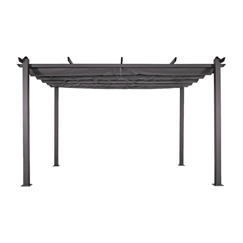 3x4M Aluminium Pergola Marquee with Retractable Roof – Outdoor Garden Patio Canopy Shelter