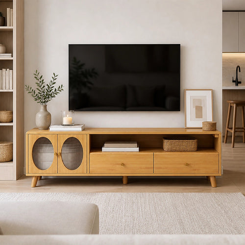 140cm TV Cabinet Bamboo Entertainment Unit