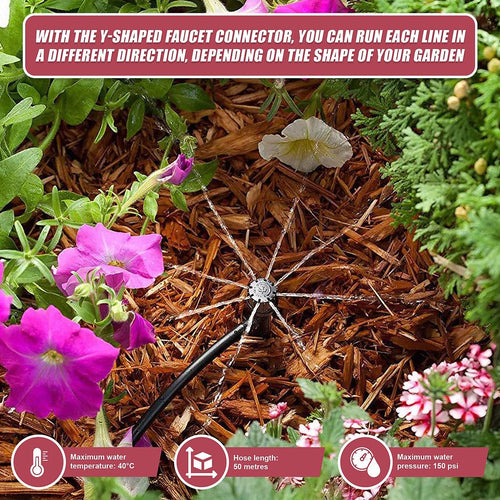 50M Hose Garden Irrigation System Plant Watering DIY Micro Drip Kits