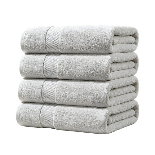 500 GSM Cotton Bath Towels 4 Pack Grey