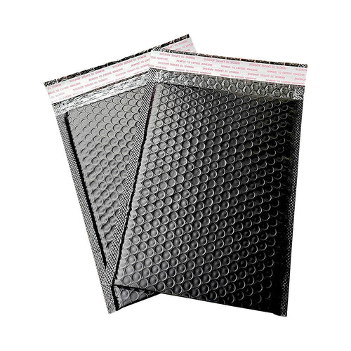 100 Pack Black Poly Bubble Mailers 18x23cm Padded Shipping Envelopes for Secure Parcel Delivery