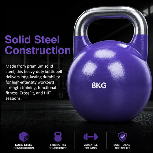 8kg Pro-Grade Steel Kettlebell – Heavy Duty Strength Training