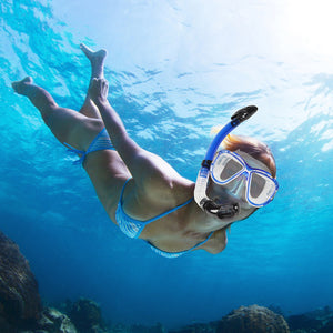 Adult Snorkelling Swimming Diving Mask & Snorkel - Quality Tempered Glass