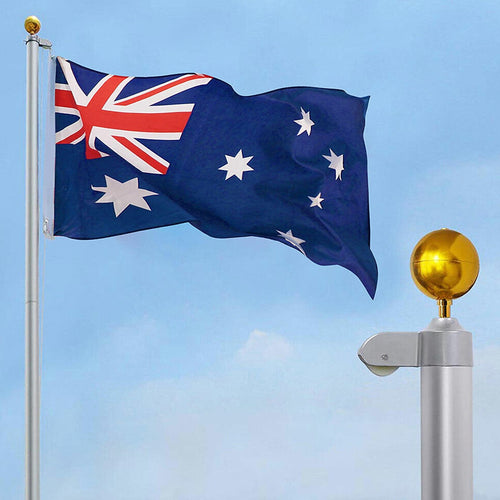 6m Aluminium Flag Pole Kit with Australian Flag – Outdoor Full Set