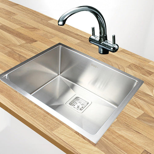 550x455mm Handmade 1.5mm Stainless Steel Sink with Square Waste