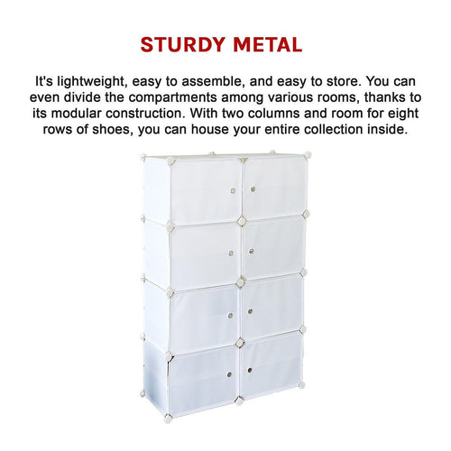 White Cube DIY Shoe Cabinet Rack Storage Portable Stackable Organiser Stand 