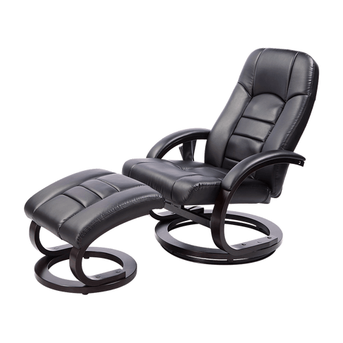 PU Leather Deluxe Massage Chair Recliner Ottoman Lounge Remote