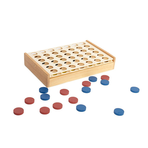 Wooden 4 in a Row Game Classic Family Board Game