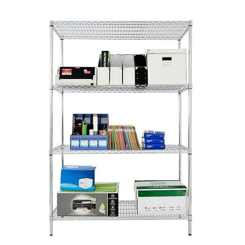 Modular Wire Storage Shelf 1200 x 450 x 1800mm Steel Shelving - Carbon Chrome Plated