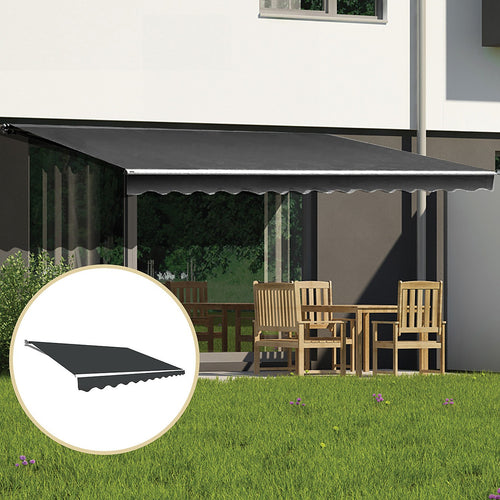 Outdoor Awning Grey - 4x3m Retractable Sunshade