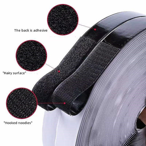 1m Self-Adhesive Hook and Loop Fastener Tape – Strong Stick-On Velcro Strip