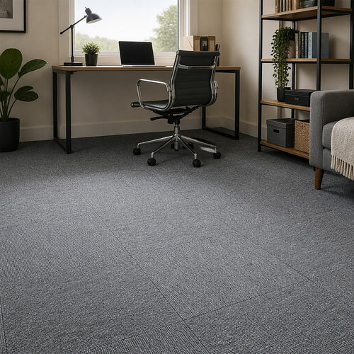 Commercial Carpet Tiles – 50x50cm Grey, 20-Tile Pack, 5 sqm Coverage
