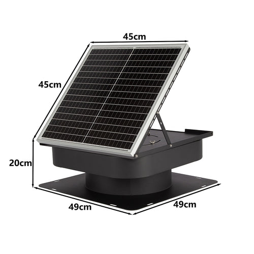 25-30W Solar Roof Vent Fan Exhaust for Home Garage & Van Ventilation