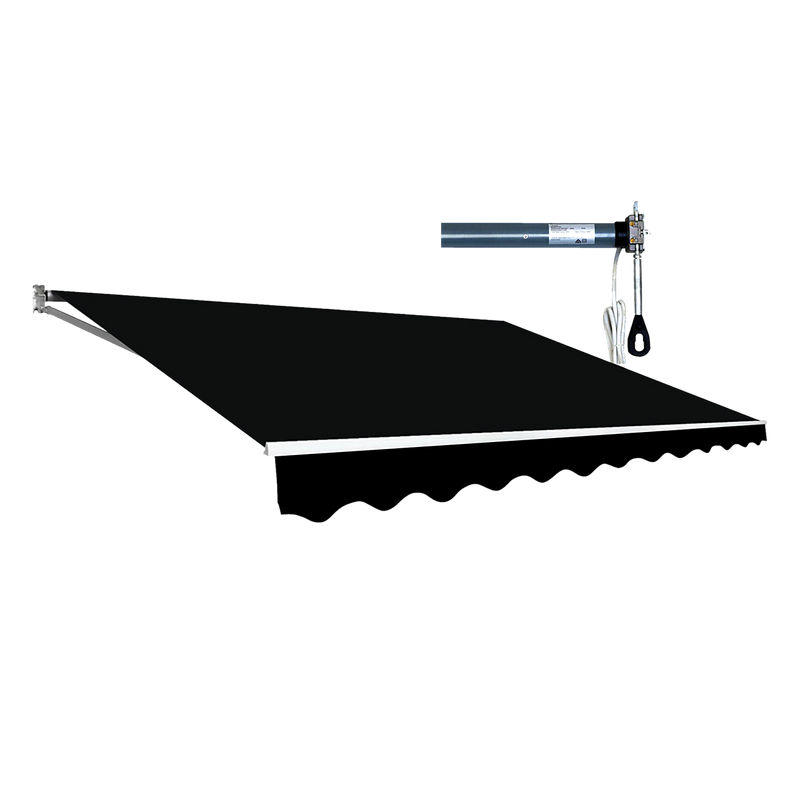 Automatic Retractable Awning 3x2.5m - Black Outdoor Wall Sunshade ...