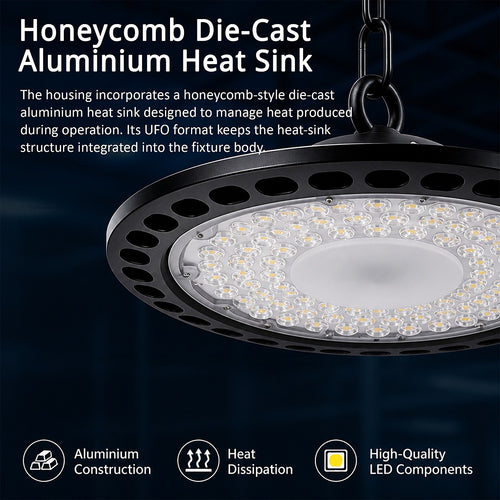 200W LED High Bay Light 20000lm UFO Warehouse Workshop Lamp