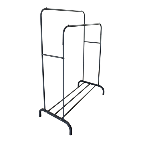 Heavy Metal Double Clothes Rail Hanging Rack Garment Display Stand Storage Shelf