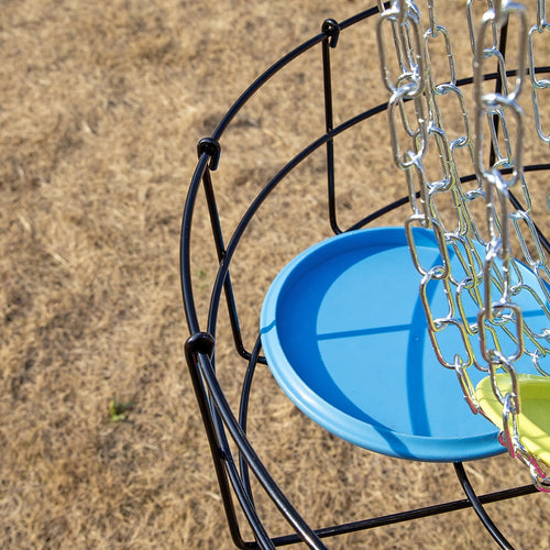 Disc Golf Basket 24 Chain Portable Target with 6 Disc Starter Set for Outdoor Play