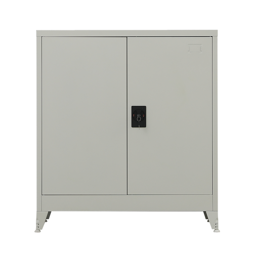 Two-Door Metal Locker - Grey with Legs