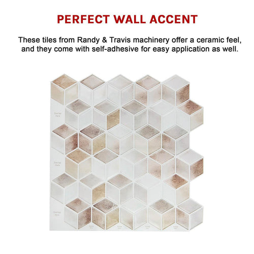 Tiles 3D Peel and Stick Wall Tile Shell Mosaic 10 Sheets