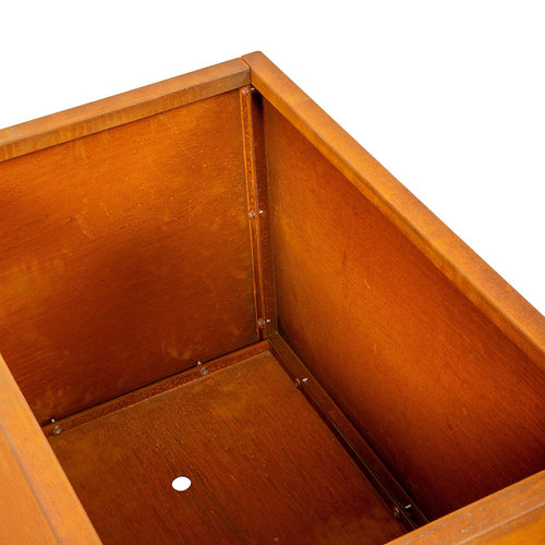 Corten Steel Planter Box 62x40x39cm Outdoor Garden Raised Bed with Rust Finish