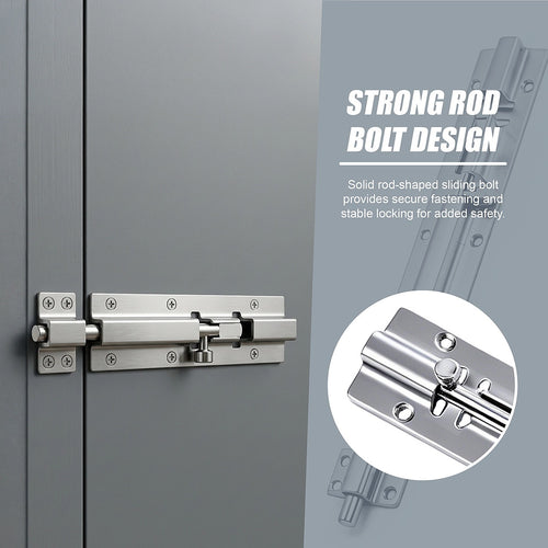 20cm Stainless Steel Sliding Door Lock Latch 10 Pack Heavy Duty